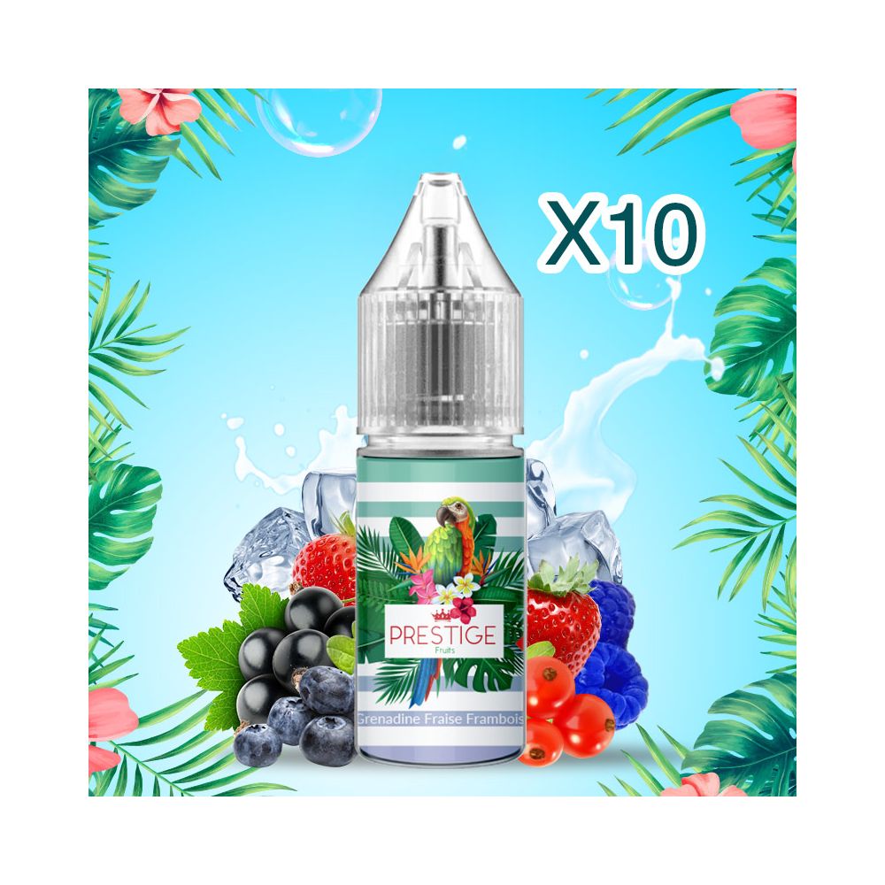 Prestige Fruits - Grenadine Raspberry Strawberry Nic Salt 20mg - 50/50 - 10ml X10