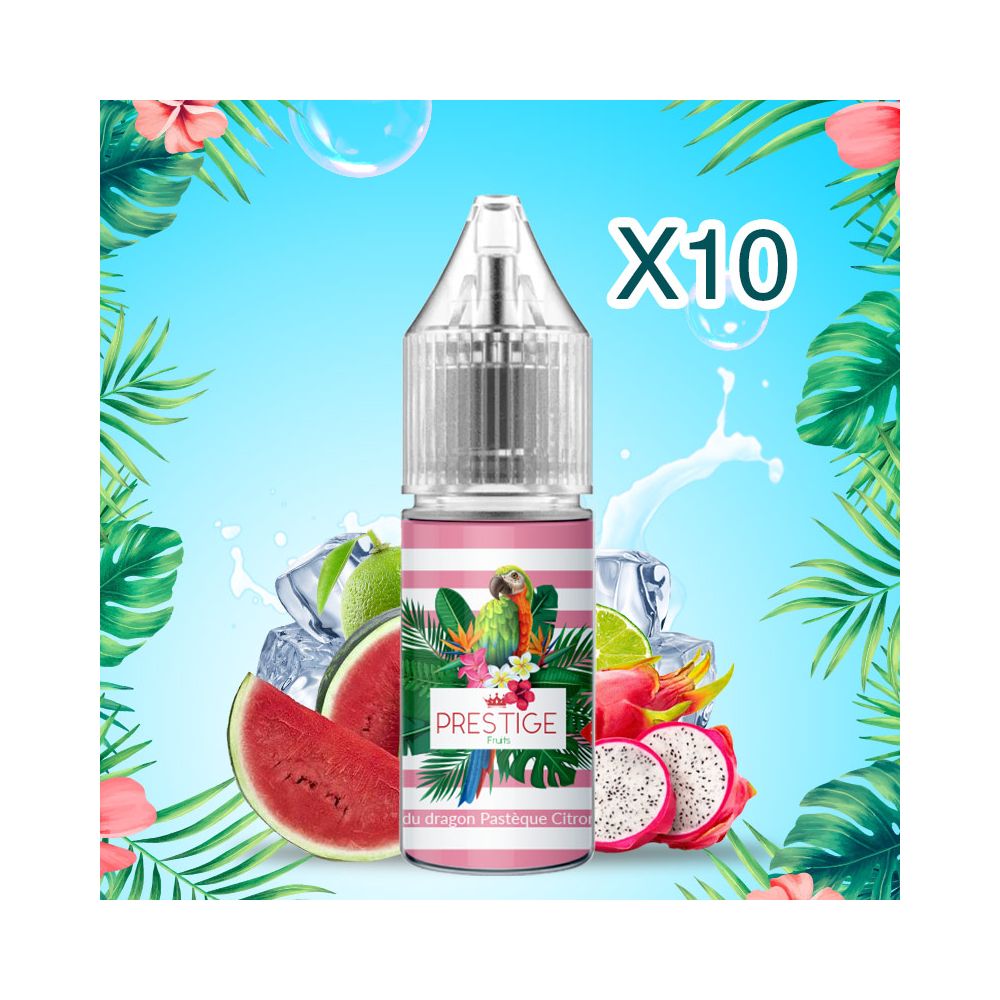 Prestige Fruits - Fruit du Dragon Pastèque Citron Vert Nic Salt 20mg - 50/50 - 10ml X10