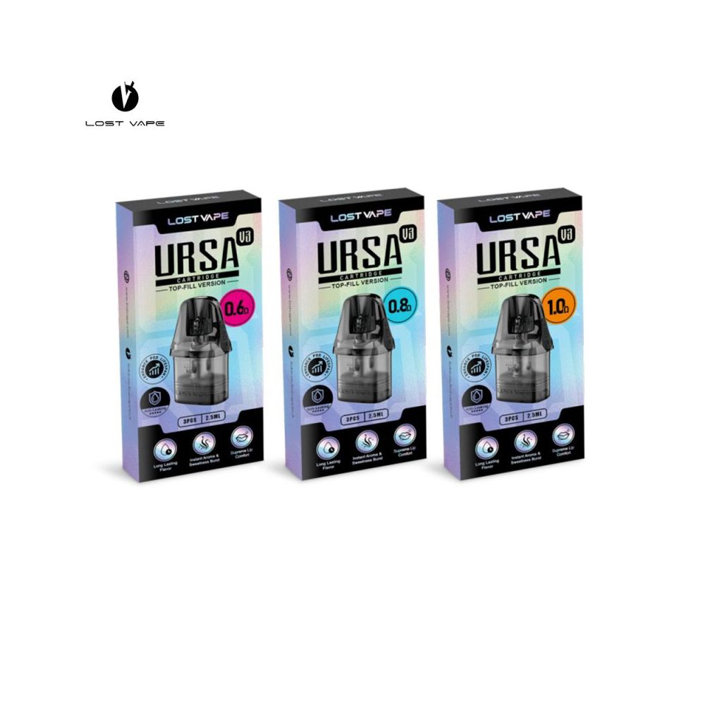 Lost Vape - Ursa Nano V3 Top Fill Cartridge - 0.6/0.8/1.0ohm X3