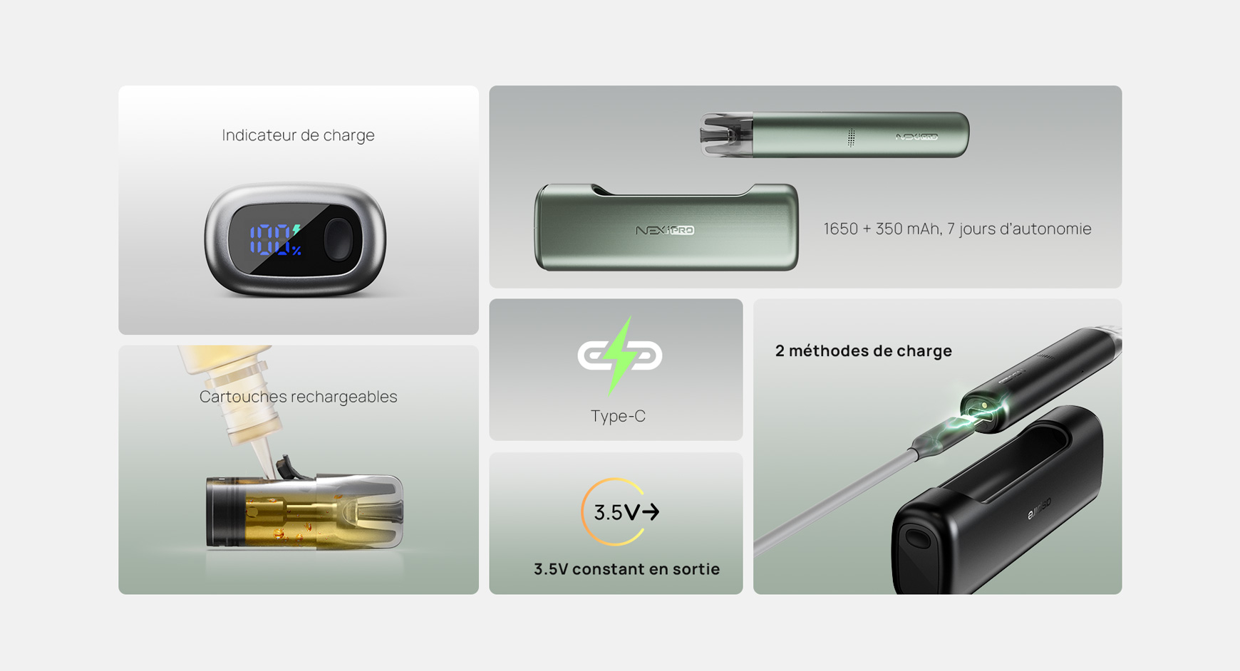 e-cigarette avec indicateur de charge